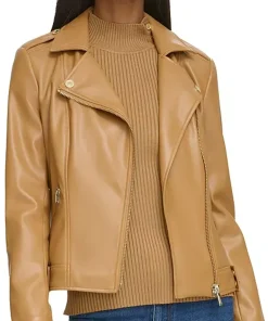 womens-fitted-classic-camel-faux-leather-jacket