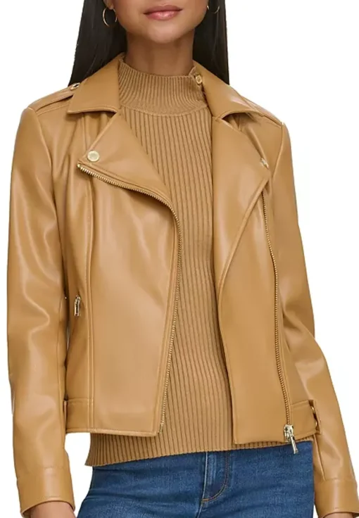 womens-fitted-classic-camel-faux-leather-jacket