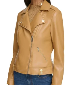 womens-fitted-classic-camel-faux-leather-jacket