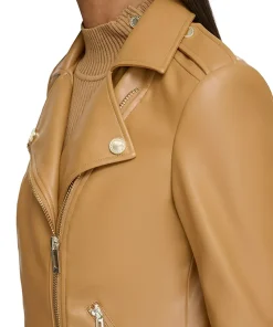 womens-fitted-classic-camel-faux-leather-jacket