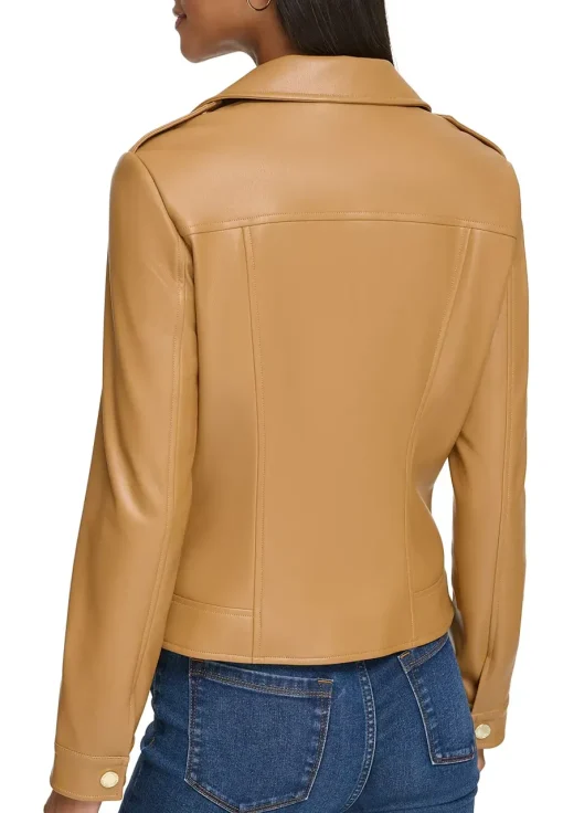 womens-fitted-classic-camel-faux-leather-jacket