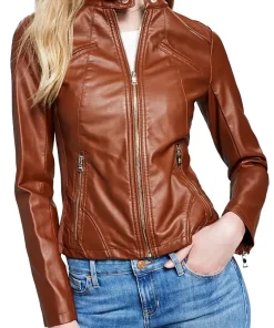 womens-slim-fit-brown-moto-faux-leather-jacket