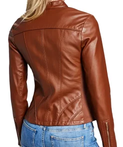 womens-slim-fit-brown-moto-faux-leather-jacket