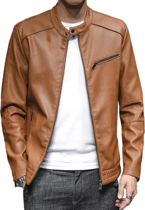 mens-stand-collar-vintage-brown-faux-leather-moto-jacket