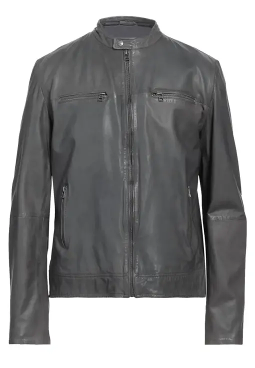 mens-band-collar-grey-faux-leather-biker-jacket