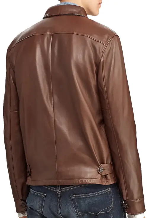 mens-bison-brown-faux-leather-jacket