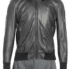 mens-shiny-black-faux-leather-bomber-jacket