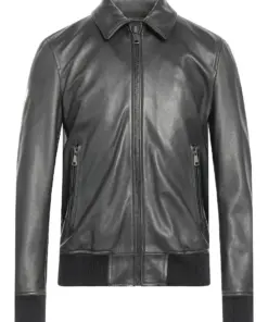 mens-shiny-black-faux-leather-bomber-jacket