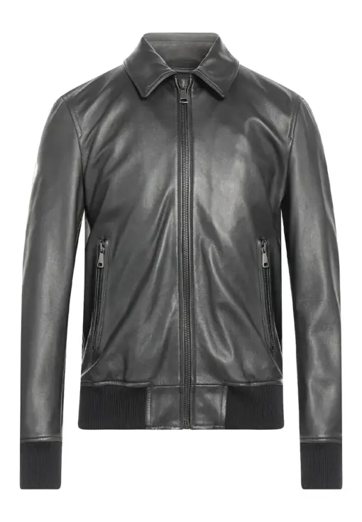 mens-shiny-black-faux-leather-bomber-jacket