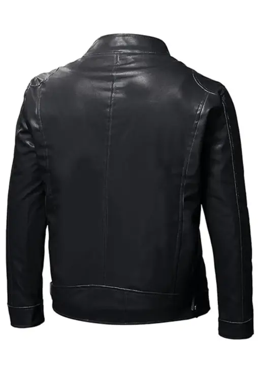 mens-black-long-sleeve-faux-leather-jacket