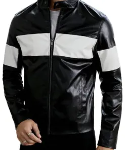 mens-black-white-faux-leather-jacket