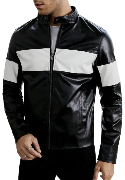 mens-black-white-faux-leather-jacket