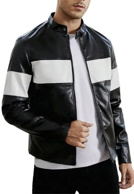 mens-black-white-faux-leather-jacket