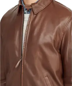 mens-bison-brown-faux-leather-jacket