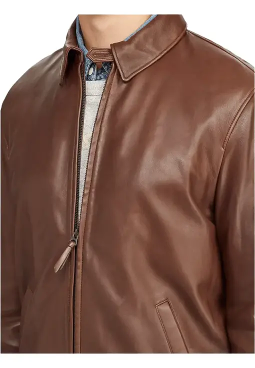 mens-bison-brown-faux-leather-jacket