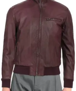 mens-burgundy-bomber-faux-leather-jacket