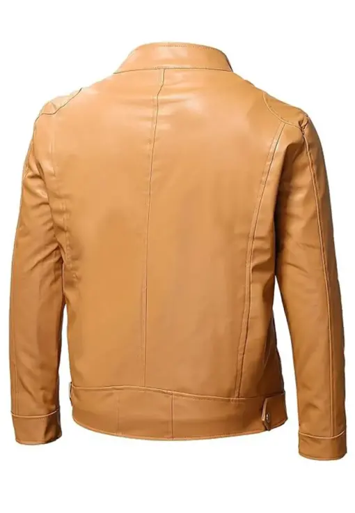 mens-camel-long-sleeve-faux-leather-jacket