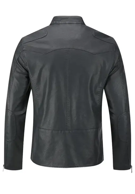 mens-casual-zip-up-motorcycle-black-faux-leather-jacket