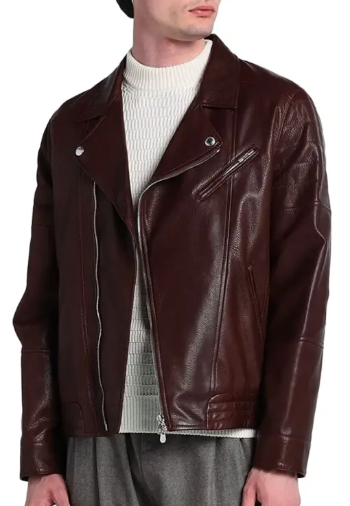 mens-chocolate-brown-faux-leather-biker-jacket