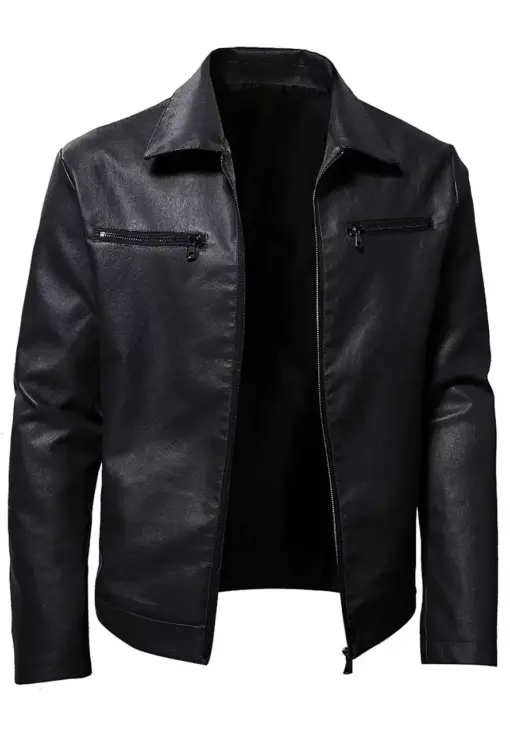 mens-classic-collar-black-faux-leather-biker-jacket