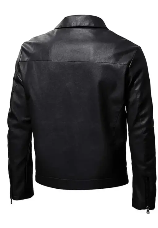 mens-classic-collar-black-faux-leather-biker-jacket