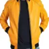 mens-classic-yellow-faux-leather-bomber-jacket