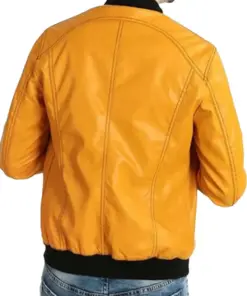 mens-classic-yellow-faux-leather-bomber-jacket