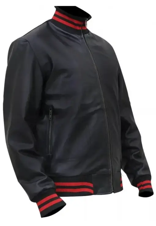 mens-designer-black-faux-leather-bomber-jacket