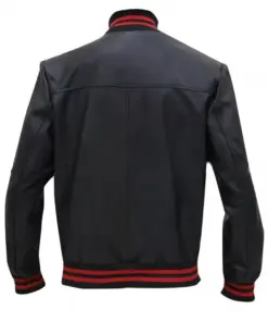 mens-designer-black-faux-leather-bomber-jacket