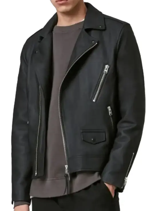 mens-elegant-black-biker-faux-leather-jacket