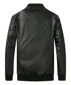 mens-flap-pocket-black-bomber-faux-leather-jacket