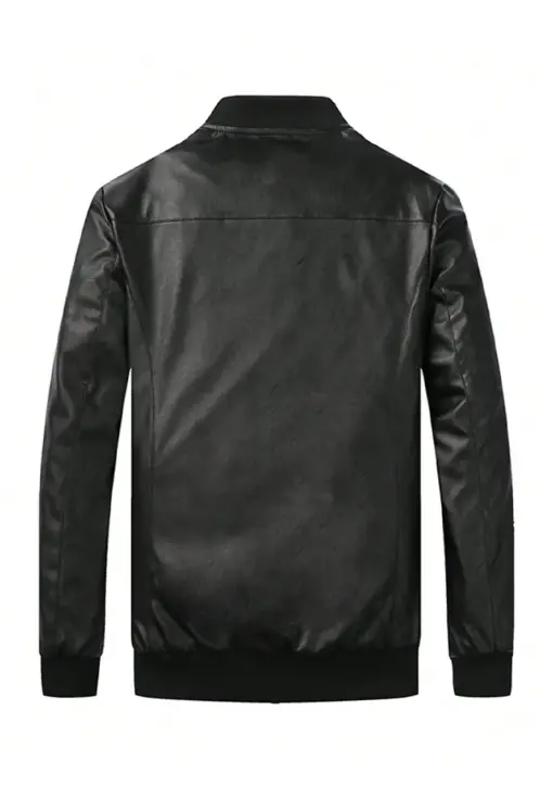 mens-flap-pocket-black-bomber-faux-leather-jacket