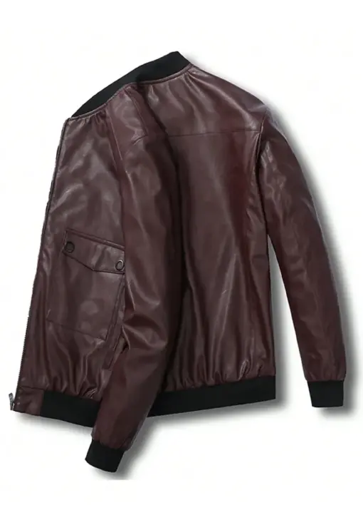 mens-flap-pocket-brown-bomber-faux-leather-jacket