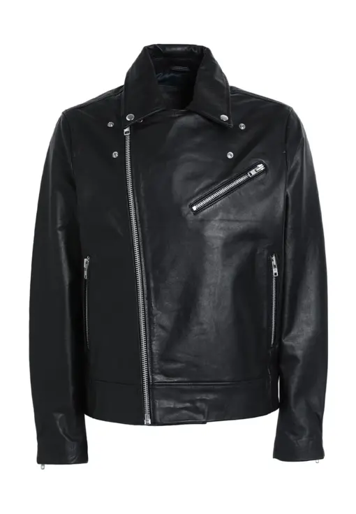 mens-lapel-collar-black-biker-faux-leather-jacket