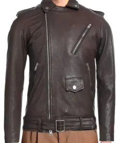 mens-lapel-collar-brown-faux-leather-jacket