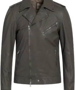 mens-lapel-collar-dark-gray-faux-leather-biker-jacket