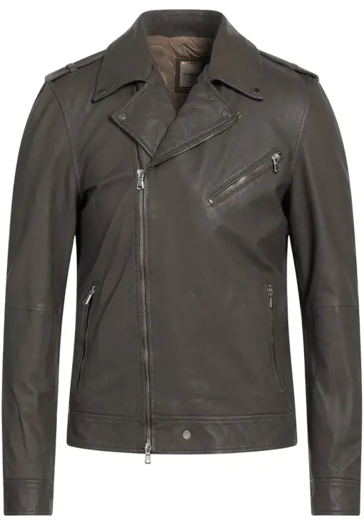 mens-lapel-collar-dark-gray-faux-leather-biker-jacket