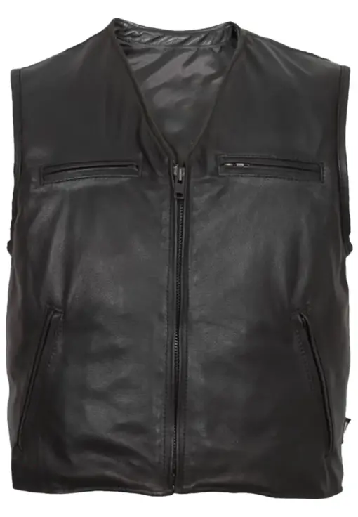 mens-matte-black-faux-leather-vest