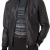 mens-midnight-black-faux-leather-bomber-jacket