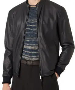 mens-midnight-black-faux-leather-bomber-jacket