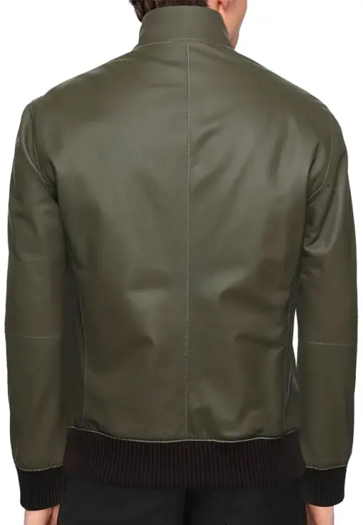 mens-military-green-bomber-faux-leather-jacket