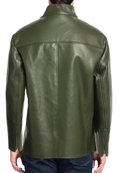 mens-military-green-faux-leather-jacket