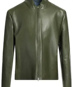 mens-military-green-faux-leather-jacket