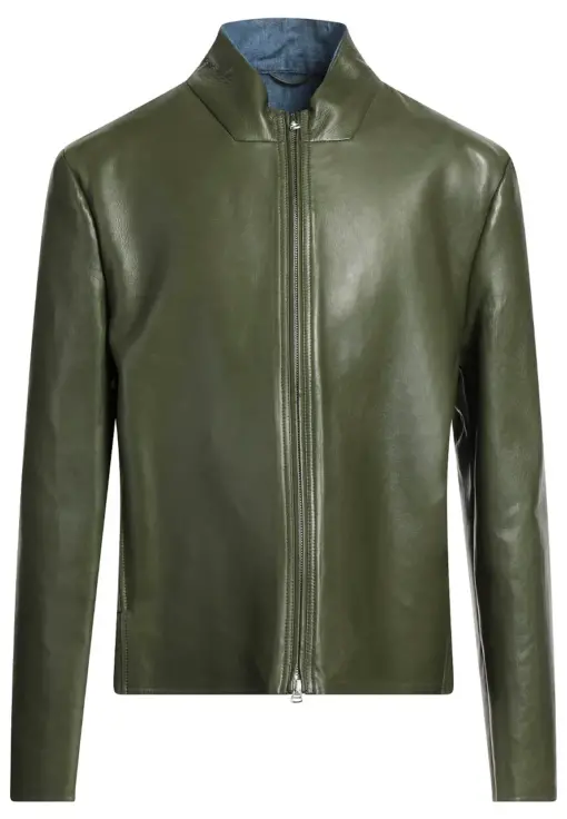 mens-military-green-faux-leather-jacket