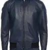 mens-night-blue-faux-leather-hooded-bomber-jacket