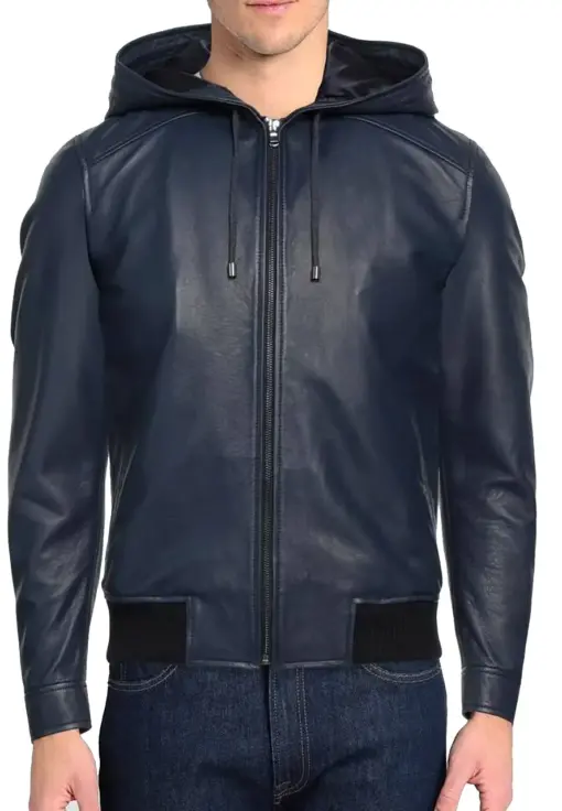 mens-night-blue-faux-leather-hooded-bomber-jacket