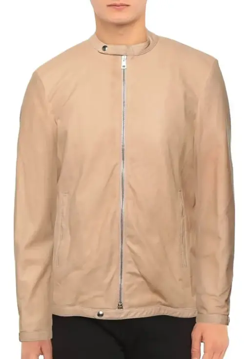 mens-plain-beige-faux-leather-jacket