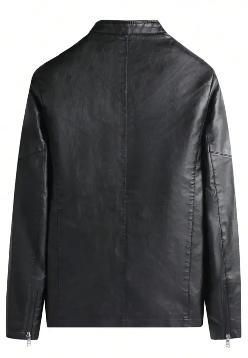 mens-plain-black-faux-leather-jacket