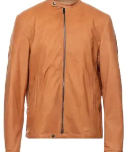 mens-plain-camel-faux-leather-jacket