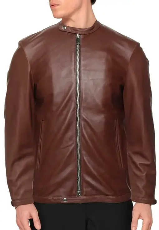 mens-plain-chocolate-brown-faux-leather-jacket